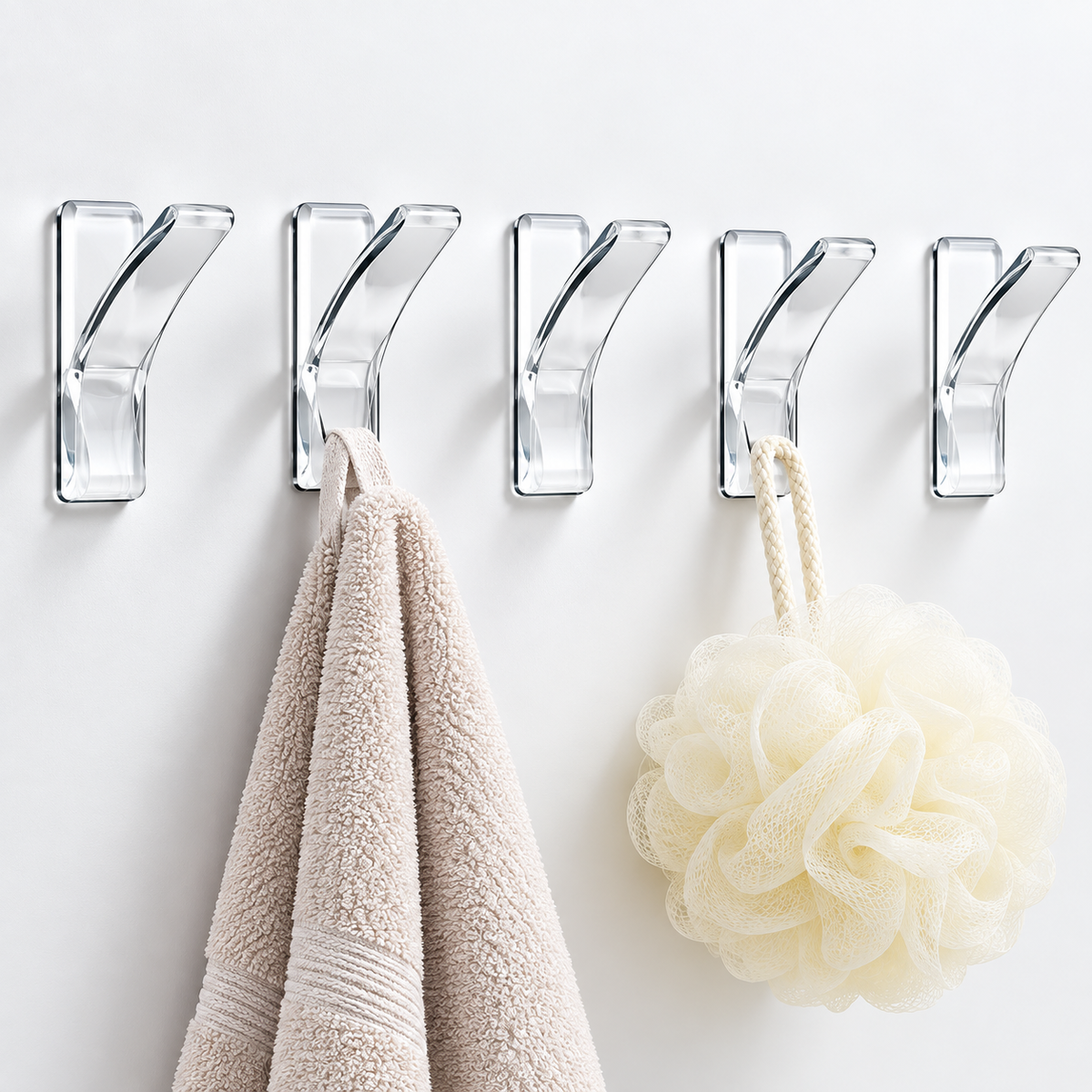 5 ClearGrip Adhesive Hooks